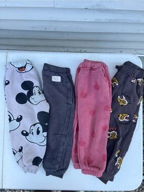 Zara 2-3 years sweatpants bundle- Apple print, Tiger print, Mickey & Charcoal